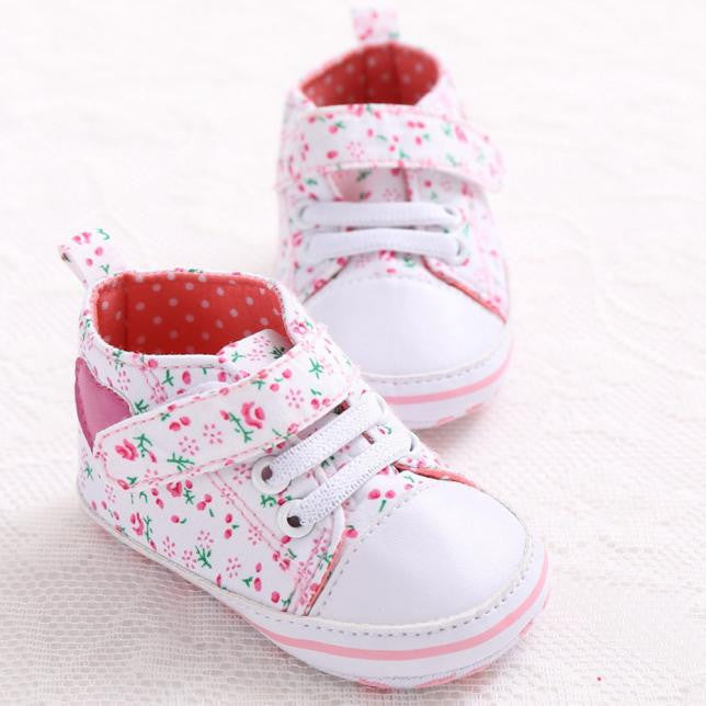 Baby Girl Canvas Shoe Heart shape Shoes Sneaker Anti-slip Soft Sole Toddler